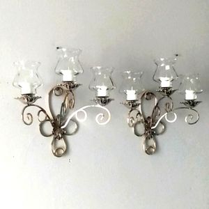 Home Interiors triple candleholders